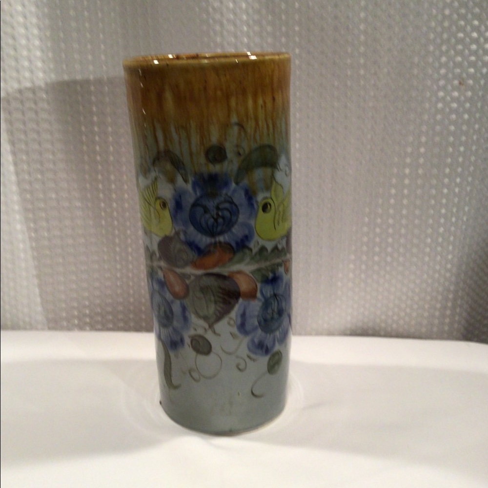 Mexico Pottery Hand Painted Tonala Style Vase